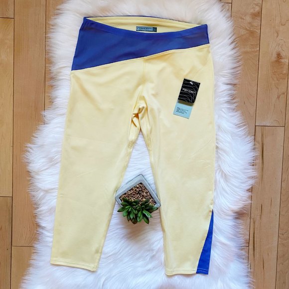 inphorm yellow blue cropped capri leggings sz s - Picture 3 of 6